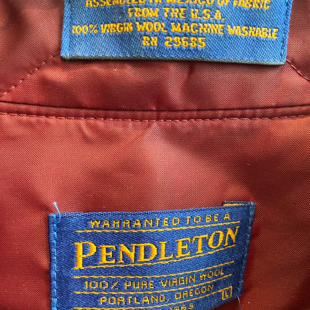 Pendleton Wool Shirt, Large, Red/blue - image 3